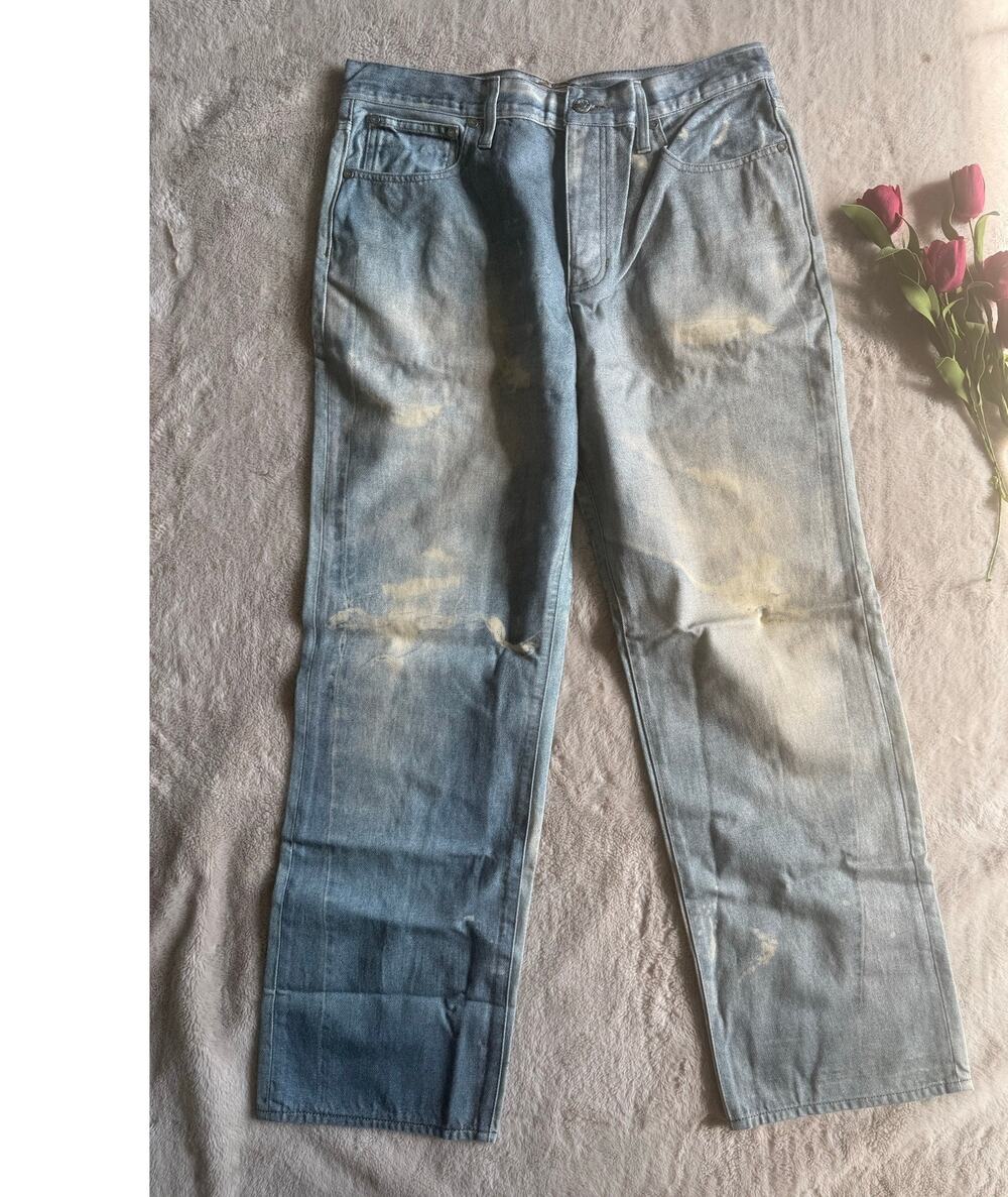 J.Crew Point Sur Printed-on Distressed Loose Straight Jeans